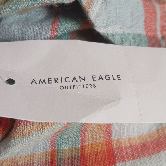 5/$55 American Eagle Outfitters NWT oversized button down plaid blouse S - Picture 6 of 12